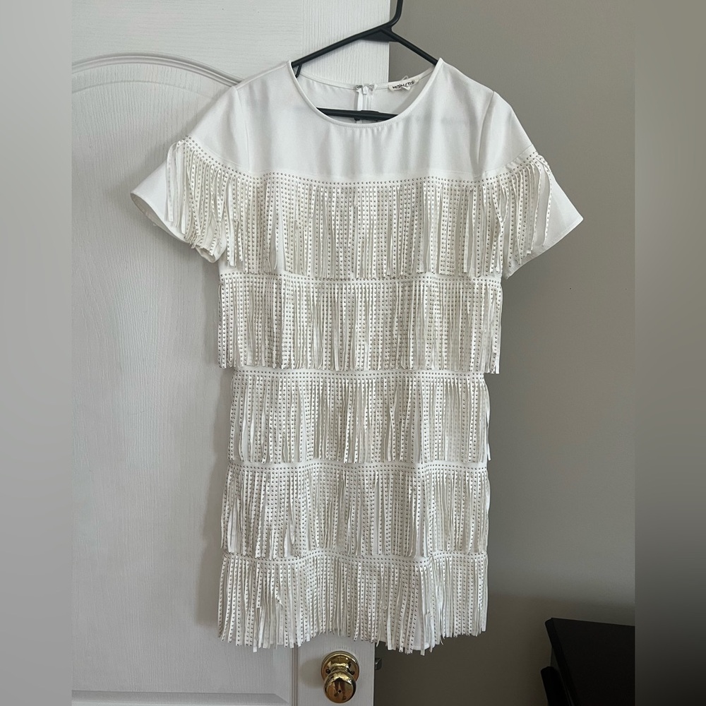 White fringe dress